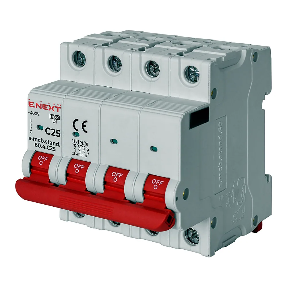 Автоматичний вимикач E.NEXT STAND e.mcb.stand.60.4.C25 4P 25A C 6kA s002149