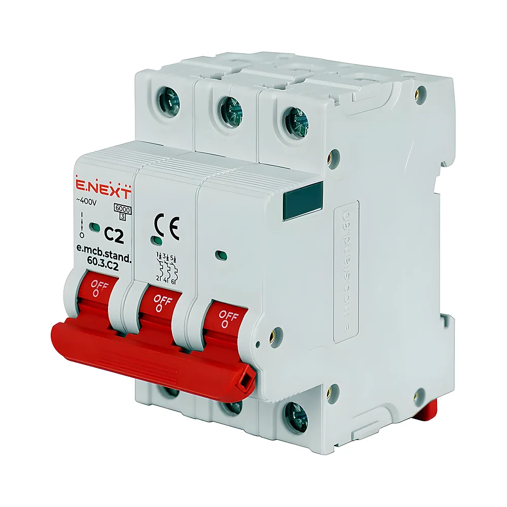 Автоматичний вимикач e.mcb.stand.60.3.C2 3P C 2 А 6 кА E.NEXT s002125