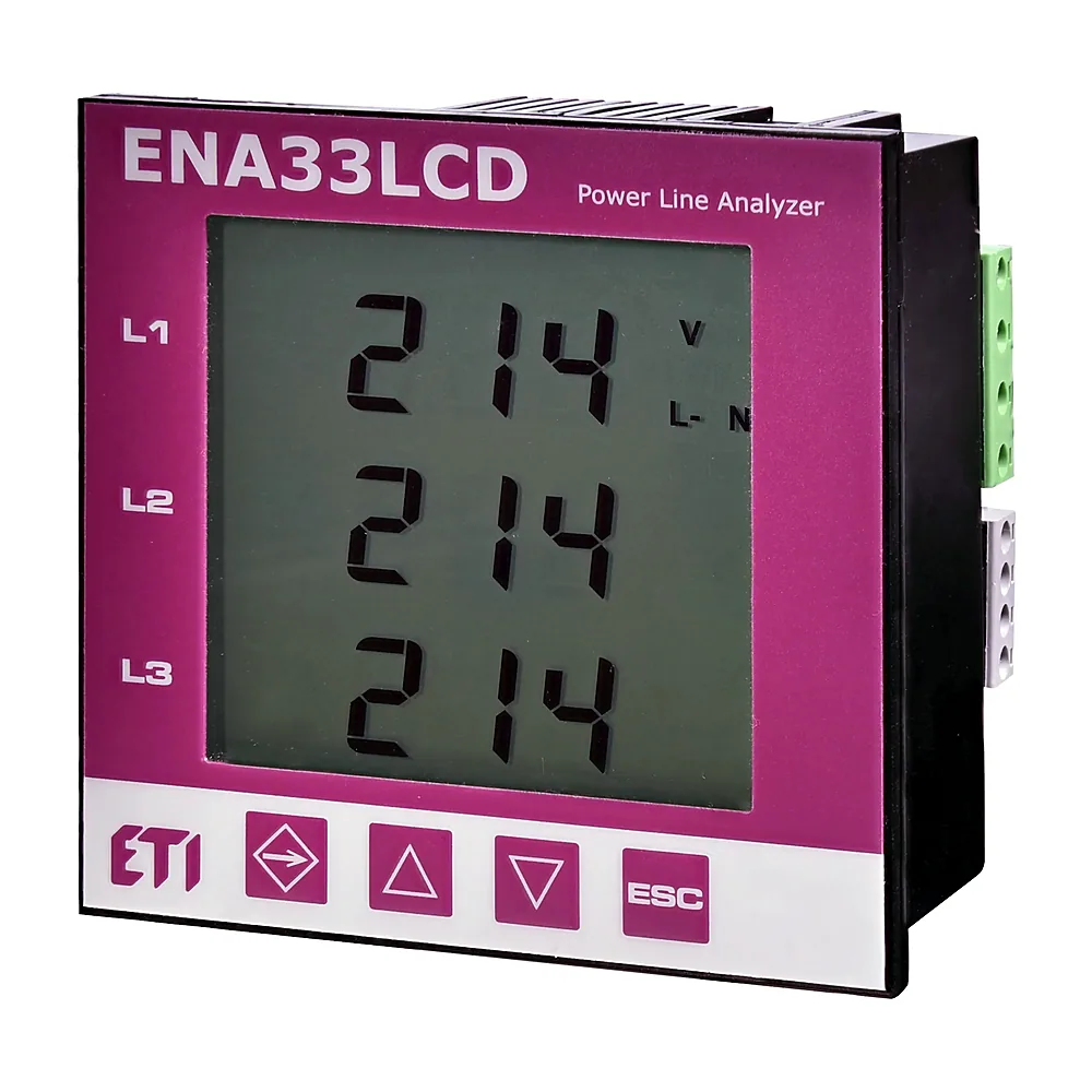 Трифазний аналізатор мережі ETI ENA33LCD 96x96 мм 230V AC 4656910