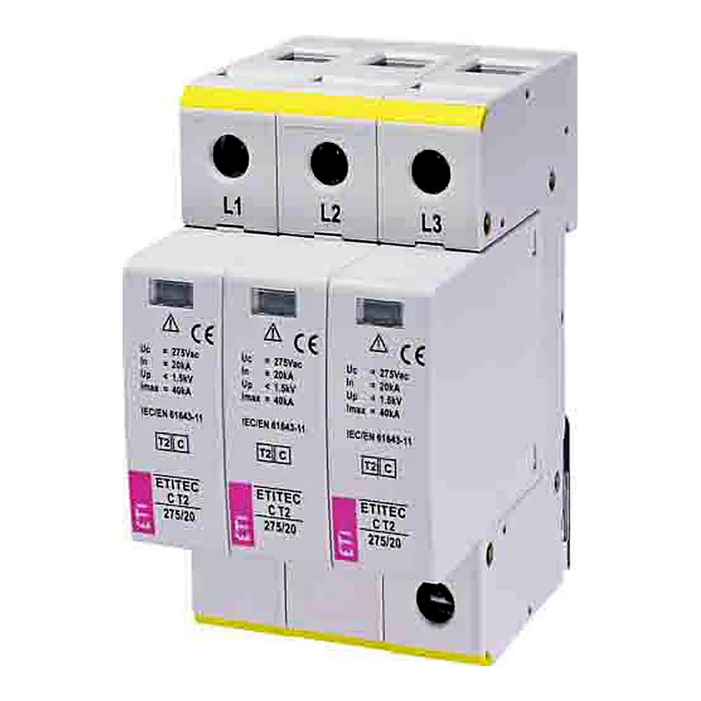 Обмежувач перенапруги ETI ETITEC C T2 275/20 3+0 3p 2440399