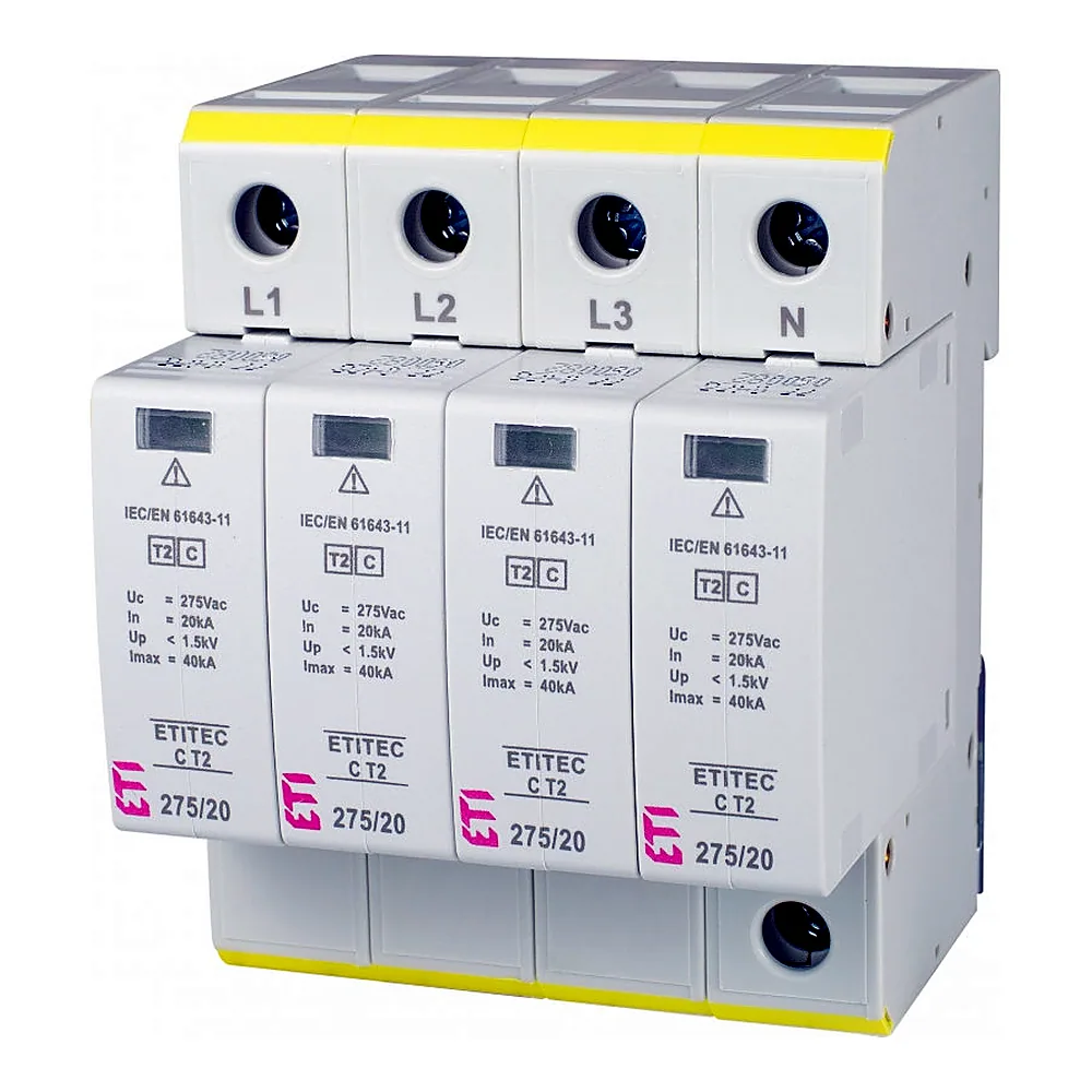 Обмежувач перенапруги ETI ETITEC C T2 275/20 4+0 4p 2440395