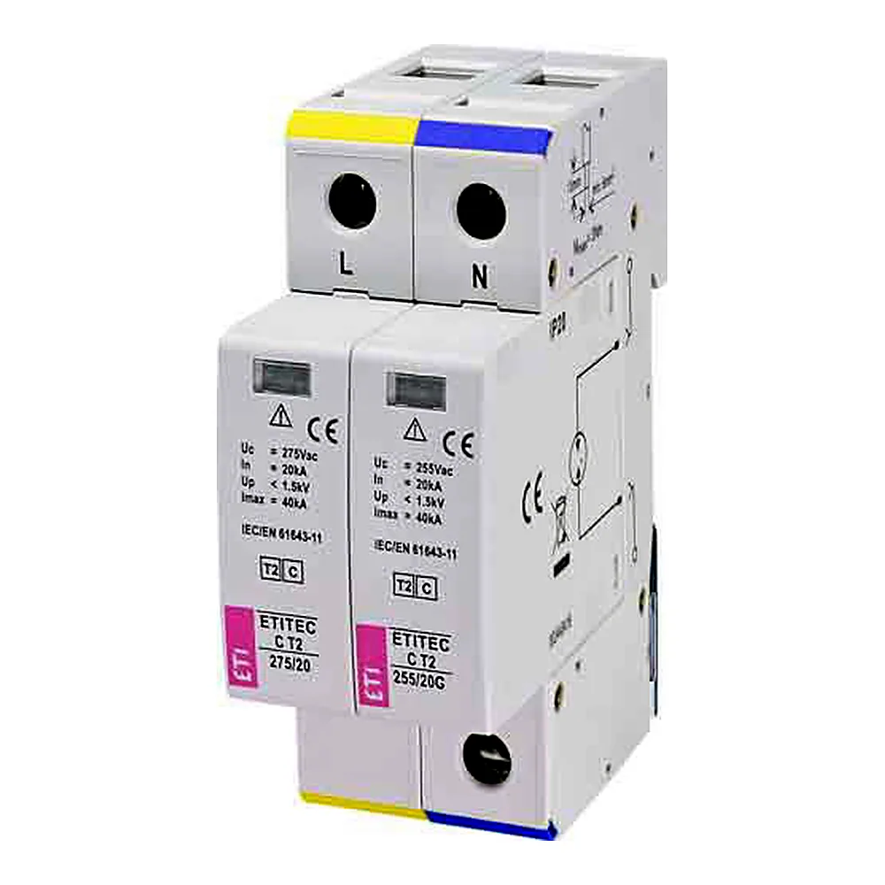 Обмежувач перенапруги ETI ETITEC C T2 275/20 1+1 2p 2440401