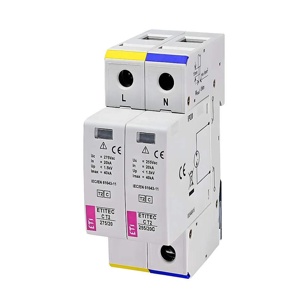 Обмежувач перенапруг ETITEC C T2 275/20 1+1 2P ETI 2440401