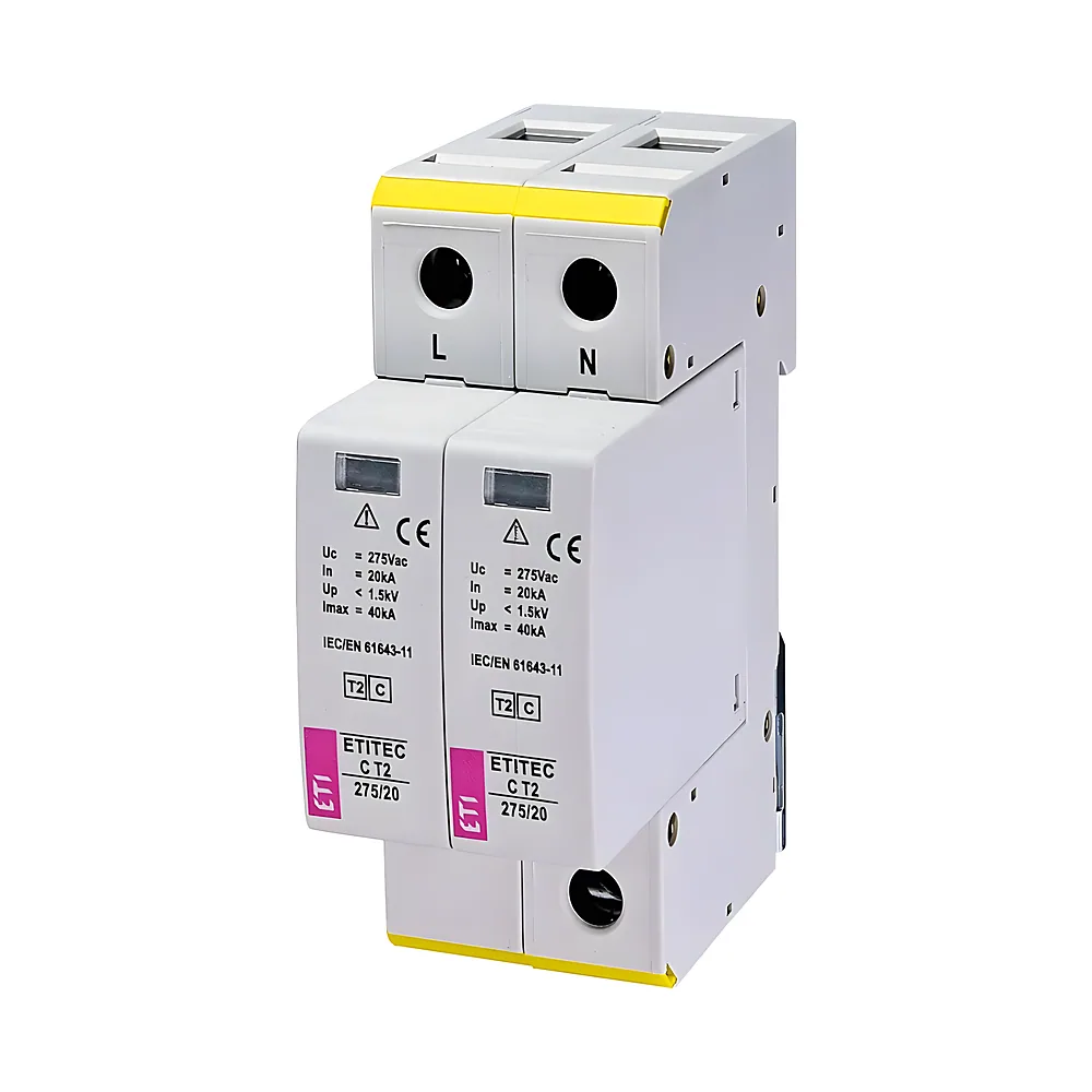 Обмежувач перенапруг ETITEC C T2 275/20 2+0 2P ETI 2440397