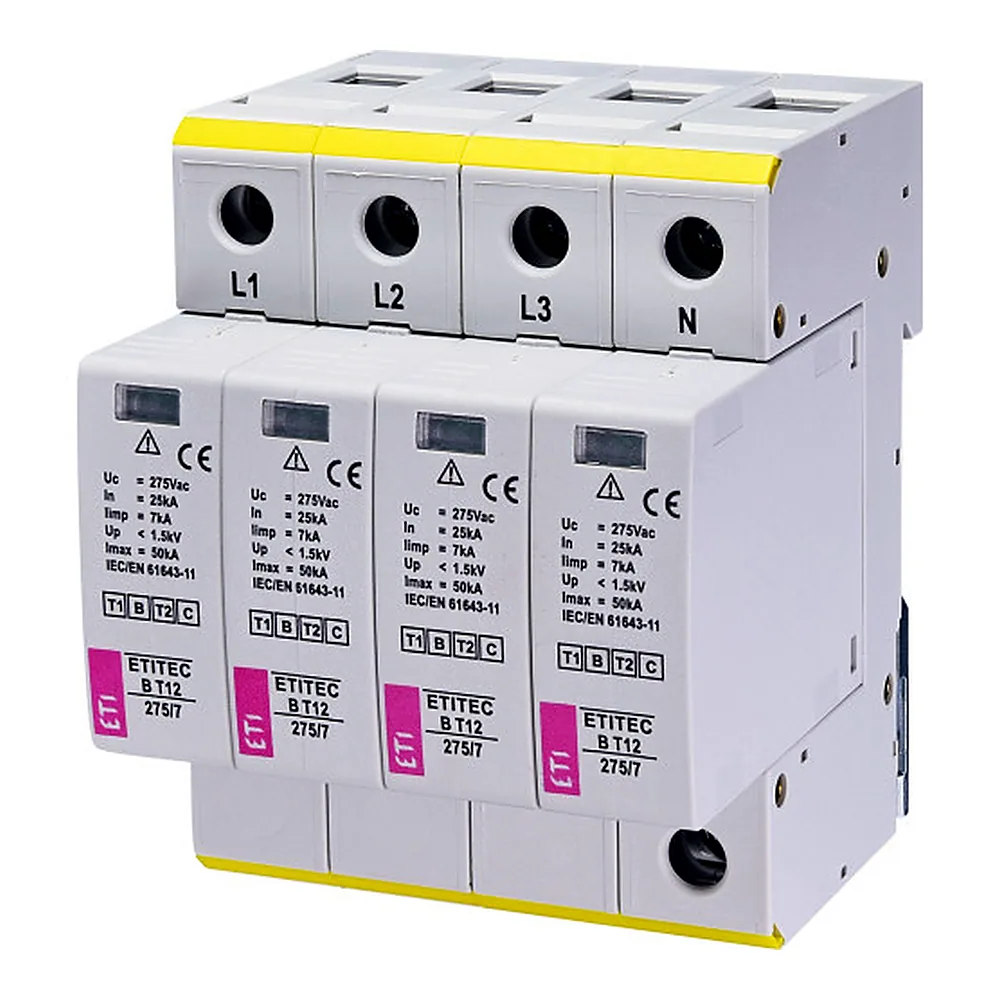 Обмежувач перенапруги ETI ETITEC M T12 300/7 4+0 4p TNC-S 2440506