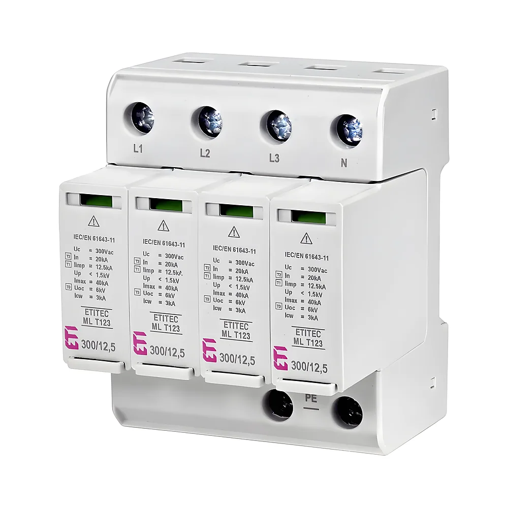 Обмежувач перенапруг ETITEC ML T123 300/12,5 4+0 4P TNC-S ETI 2440667