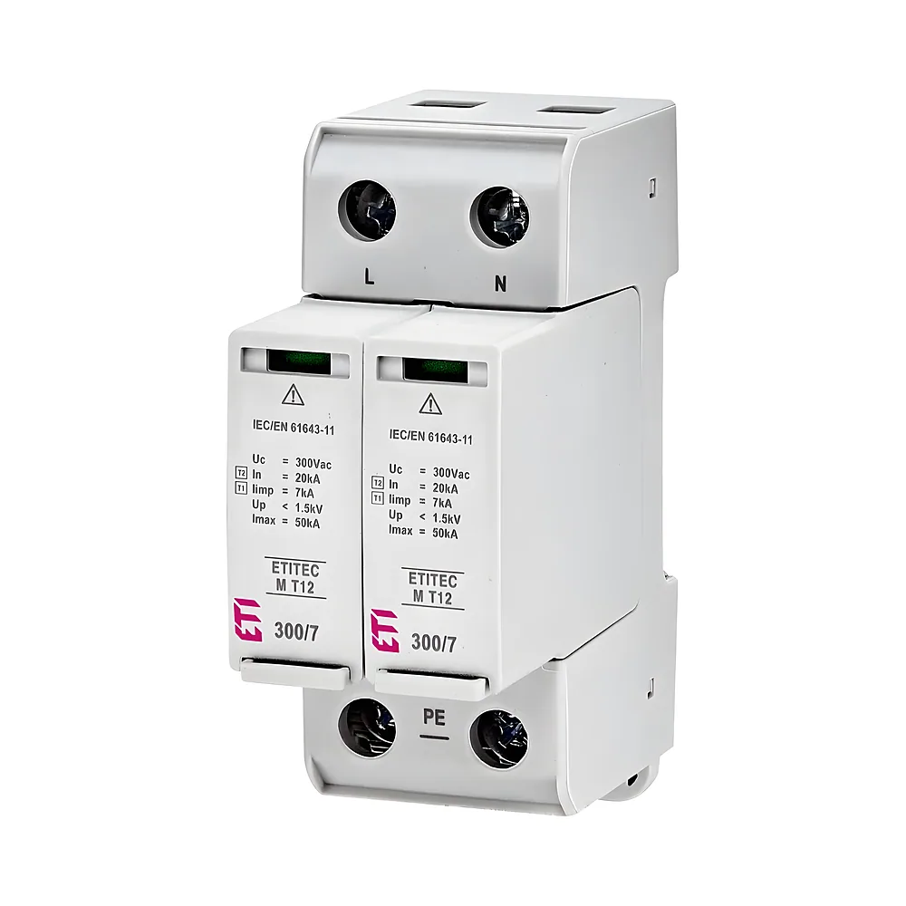 Обмежувач перенапруг ETITEC M T12 300/7 2+0 2P TNC-S ETI 2440502