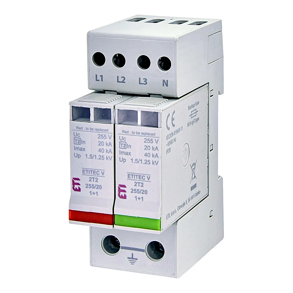 Обмежувач перенапруги ETI ETITEC V 2T2 255/20 3+1 2442945