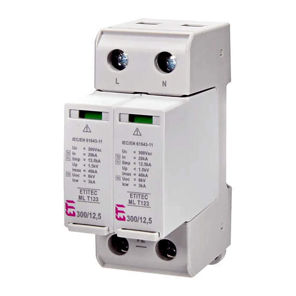 Обмежувач перенапруги ETI ETITEC ML T123 300/12,5 2+0 2P TNC-S 2440663