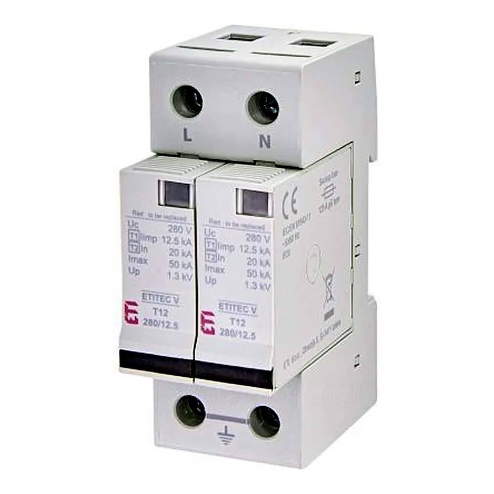 Обмежувач перенапруги ETITEC V T12 280/12,5 (2+0), ETI