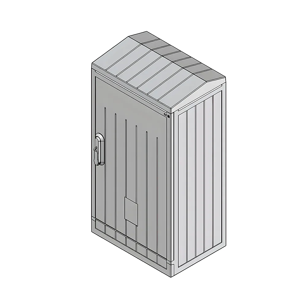 Шафа поліестерова KVR 60-53-25 S 642х529х250 мм (ВхШхГ) однодверна похилий дах ETI 1601807