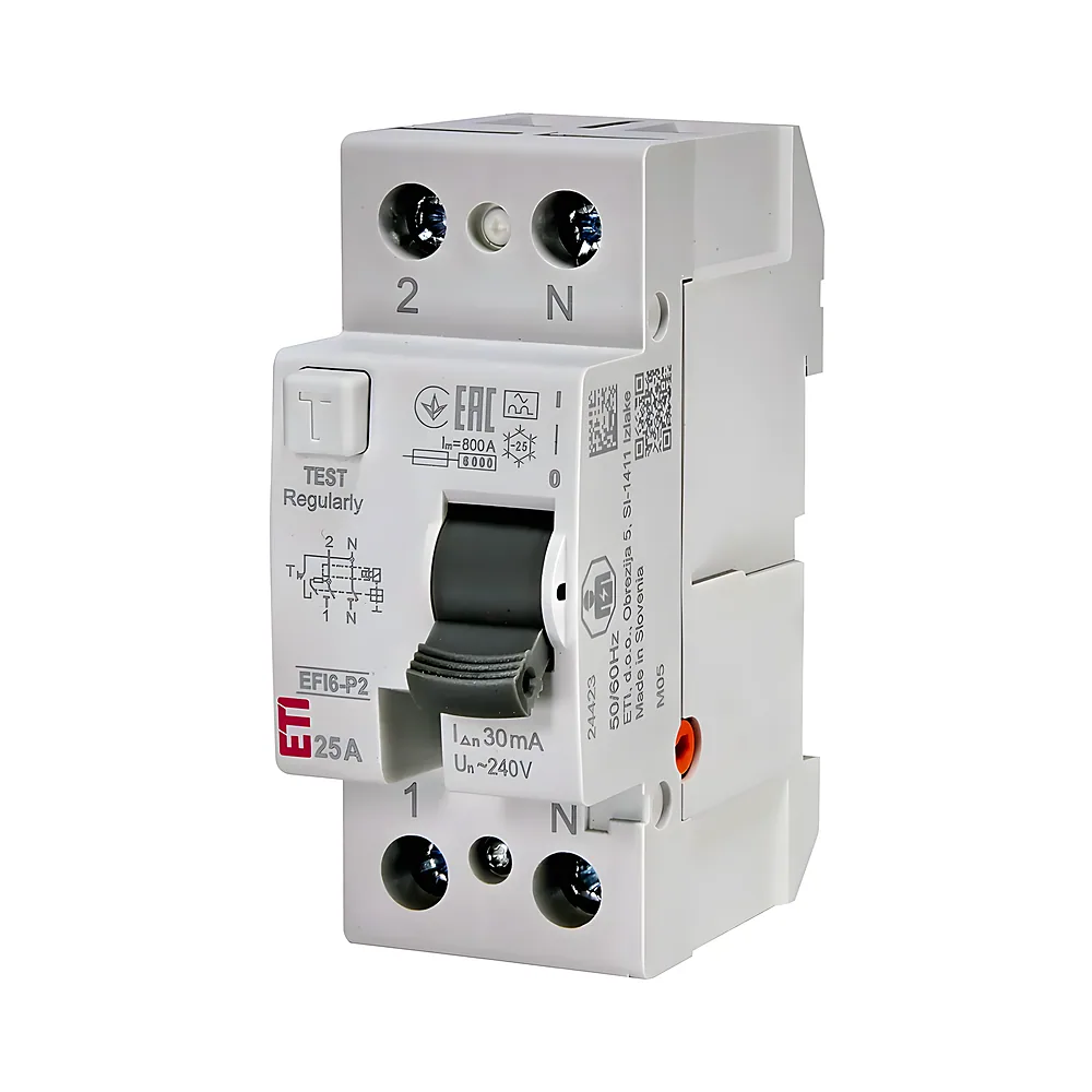 Пристрій захисного відключення EFI6-P2 2P 25 А 30 мА A 6 кА ETI 2061261