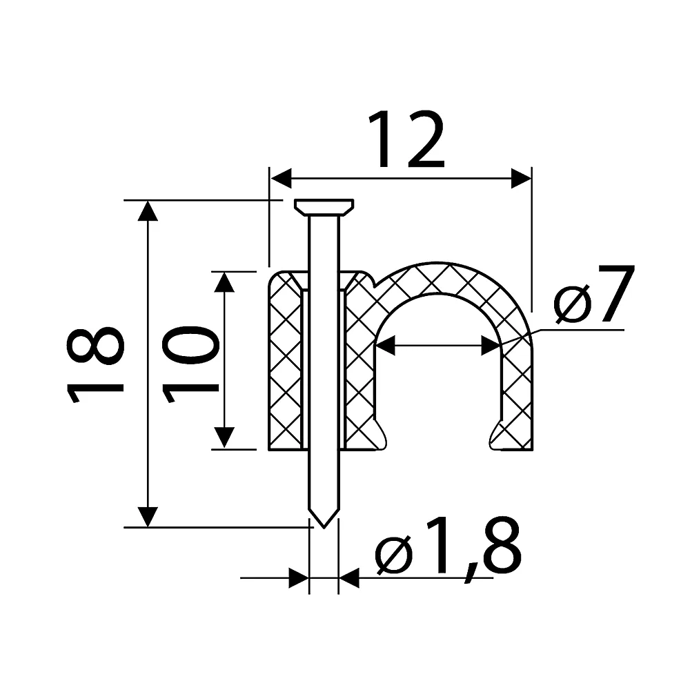 Скоба кругла 7мм, АсКо A0150030004