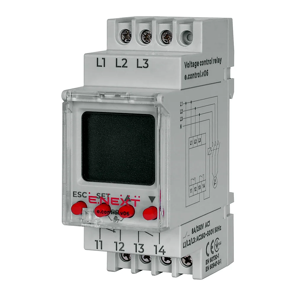 Реле контролю напруги трифазне цифрове e.control.v06 p0690011