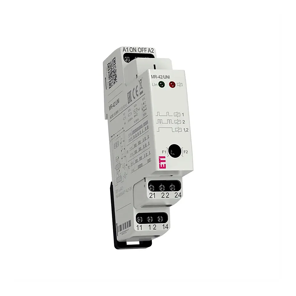 Імпульсне реле з функцією "пам'ять" MR-42 UNI  12-240V AC/DC (2x16A_AC1), ETI 2470008