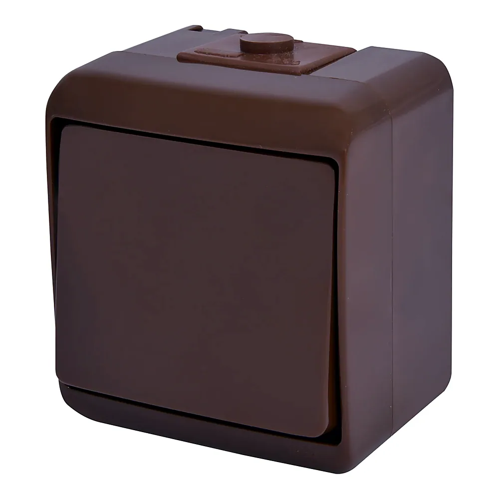 Вимикач 1-клавішний (коричневий) (IP54) VHE-1-KR, ETI 4668040