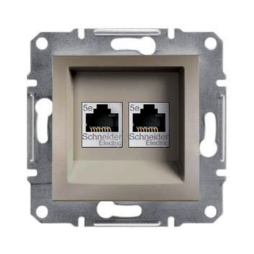 Розетка "Asfora" комп’ютерна, подвійна, бронза, EPH4400169, Schneider Electric