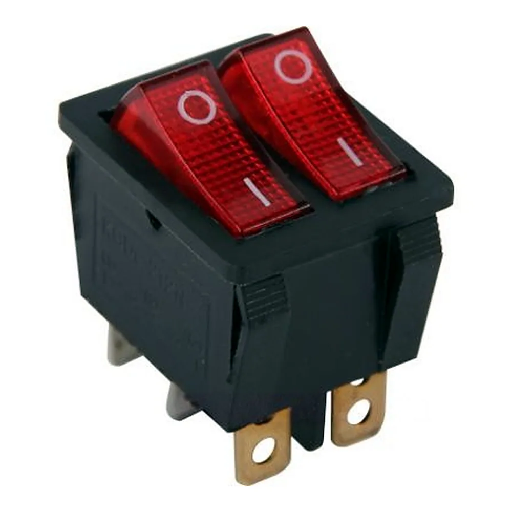 Перемикач клавішний e.switch.key.02, 6 pin, подвійний, з індикацією s2040002