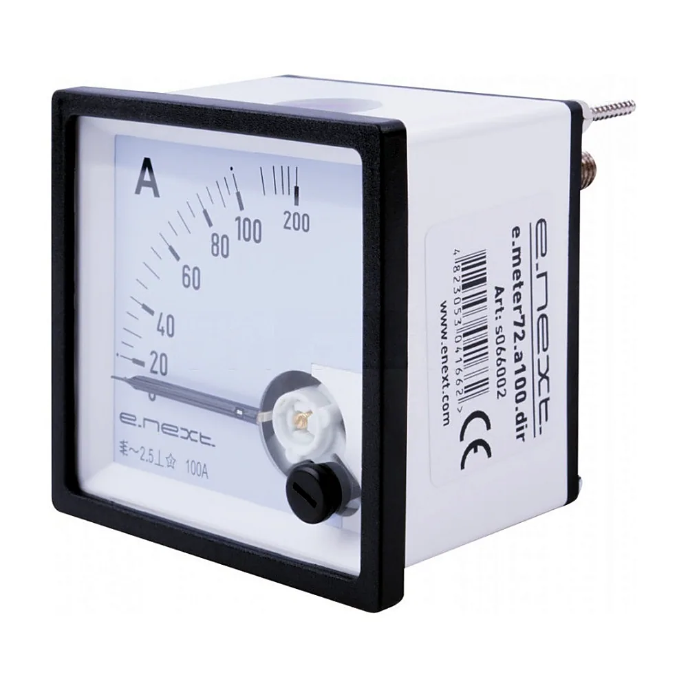 Амперметр щитовий e.meter72.a100.dir АС 100A пряме вмикання 72х72мм s066002