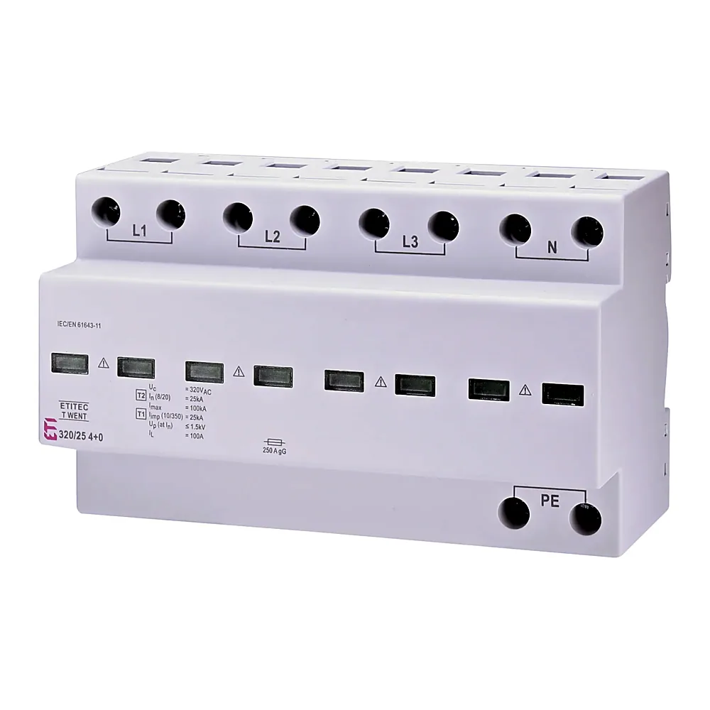 Обмежувач перенапруги ETITEC T WENT  320/25 (4+0, 8p, TNC-S), ETI 2440370