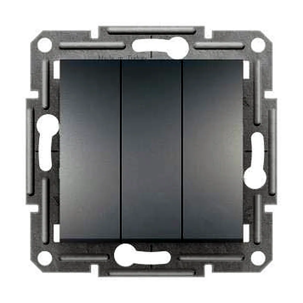 Вимикач "Asfora" 3кл. сталь, EPH2100162, Schneider Electric