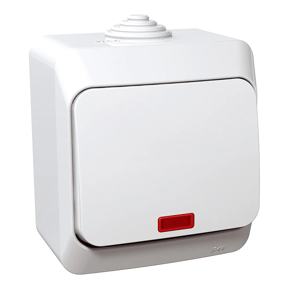 Вимикач 1-клавішний з підсвіткою CEDAR IP44 білий Schneider Electric WDE000514