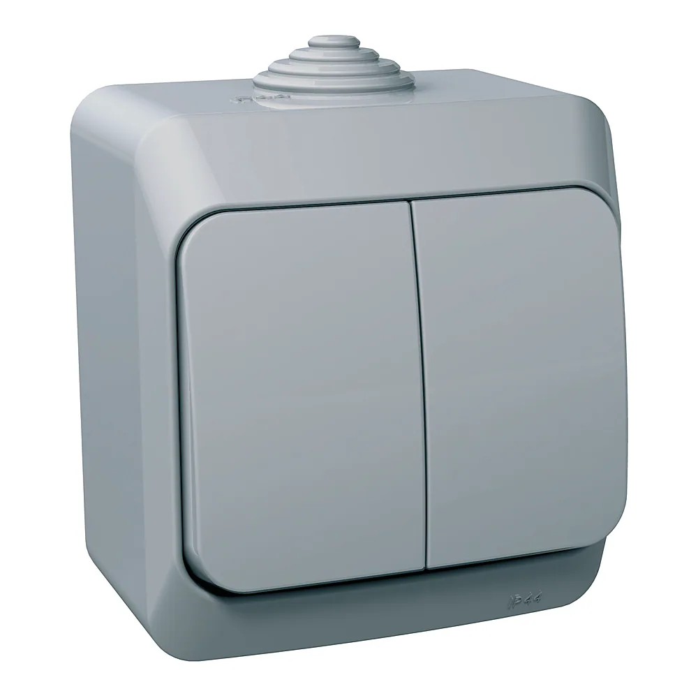 Вимикач 2-клавішний CEDAR IP44 сірий Schneider Electric WDE000650