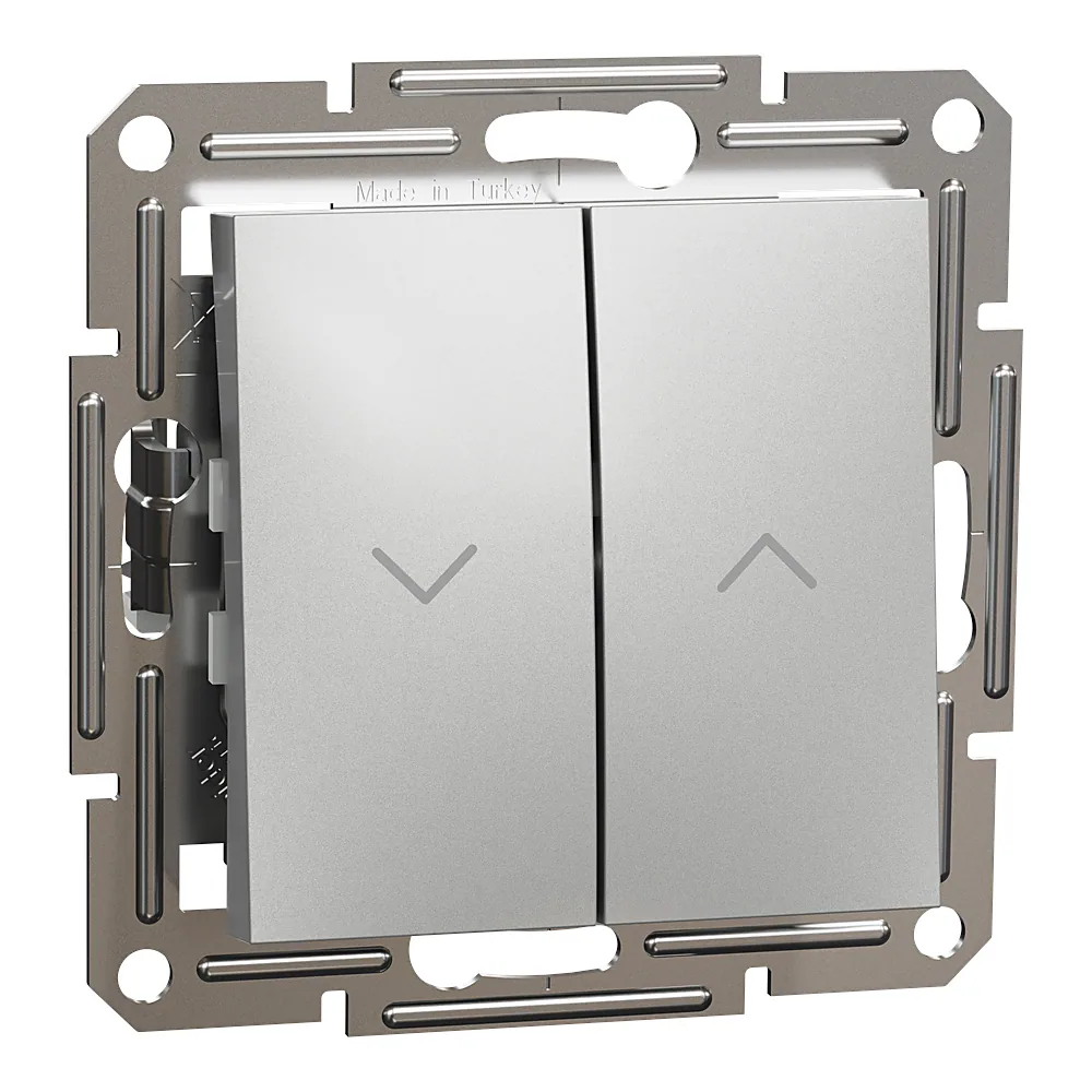 Вимикач для жалюзі Asfora самозатискний алюміній Schneider Electric EPH1300161