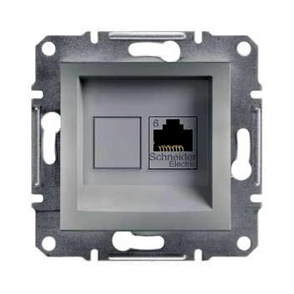 Розетка "Asfora" комп'ютерна, алюміній, Schneider Electric EPH4700161