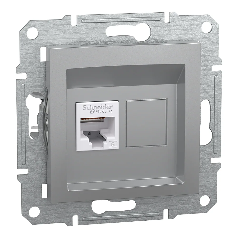 Розетка Asfora комп'ютерна алюміній Schneider Electric EPH4700161
