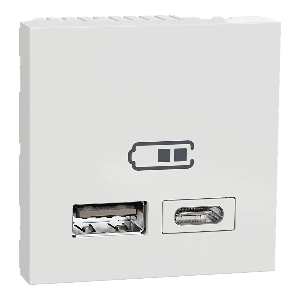 Розетка USB подвійна A+C біла Unica New Schneider Electric NU301818