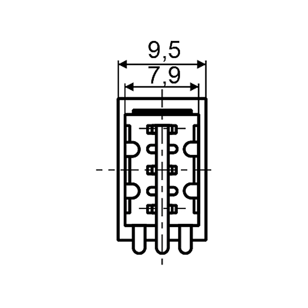 Тумблер мініатюрний MTS-102 ON-ON  2Пол. *3Конт., АсКо A0140060012