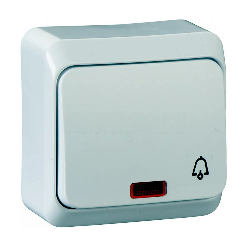 Кнопка Prima 1кл. з підсв. , зовн.вст., білий, Schneider Electric WDE001015