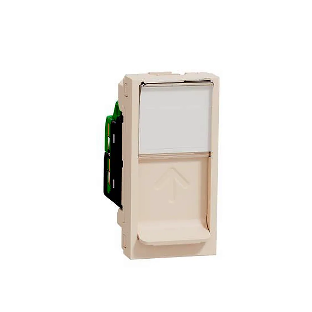 Розетка комп'ютерна RJ45, один. кат.5 UTP, 1 мод беж, Unica New, NU341044, Schneider Electric