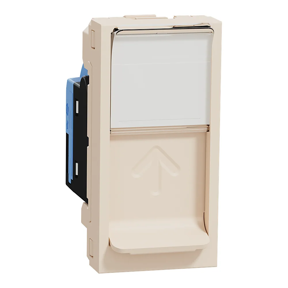 Комп'ютерна розетка RJ45 одинарна категорія 5 UTP 1 модуль бежева Unica New Schneider Electric NU341044