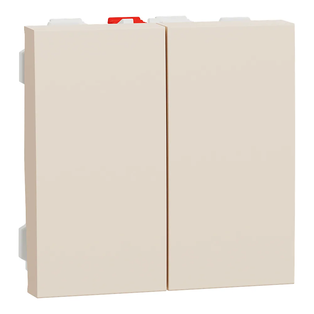 Перемикач 2-клавішний 2 x схема 6 10 А 2 модулі бежевий Unica New Schneider Electric NU321344