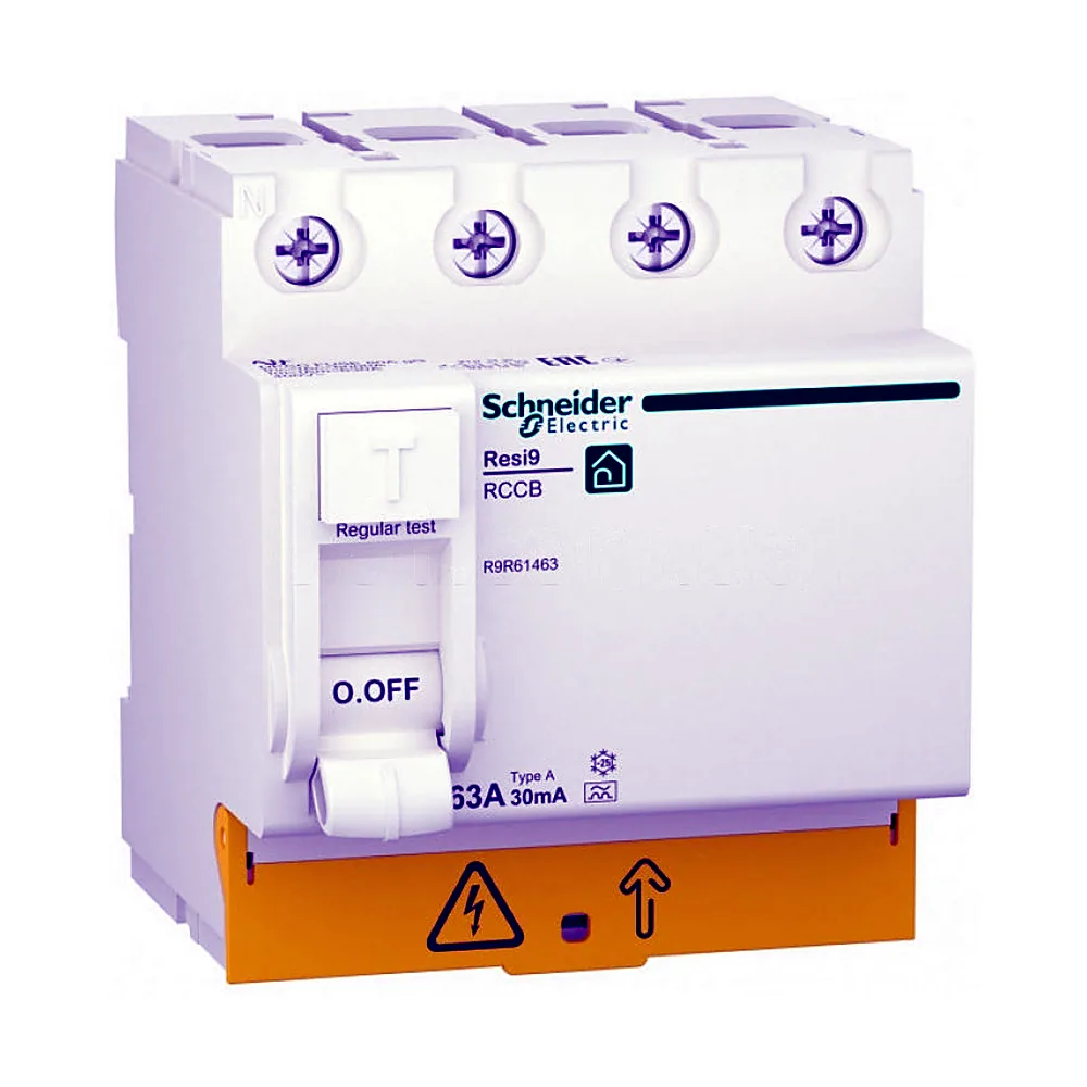 Диференційний вимикач (ПЗВ) RESI9 4P 63A 30mA А, Schneider Electric R9R61463