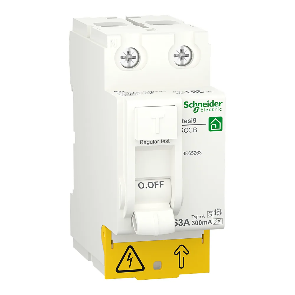 Пристрій захисного відключення RESI9 2P 63 А 300 мА A-S Schneider Electric R9R65263