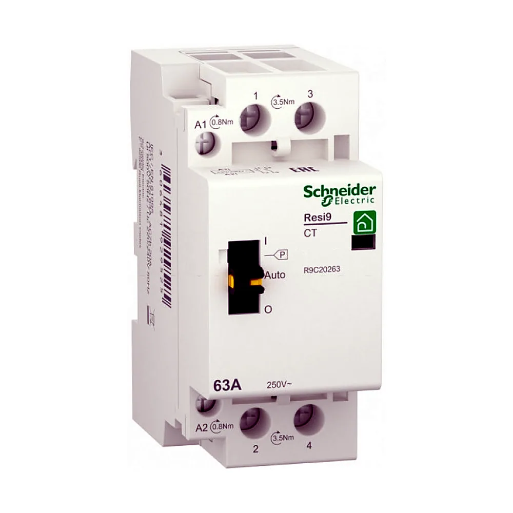 Контактор RESI9 1P+N 63A 2NO ~230В/50Гц, Schneider Electric R9C20263