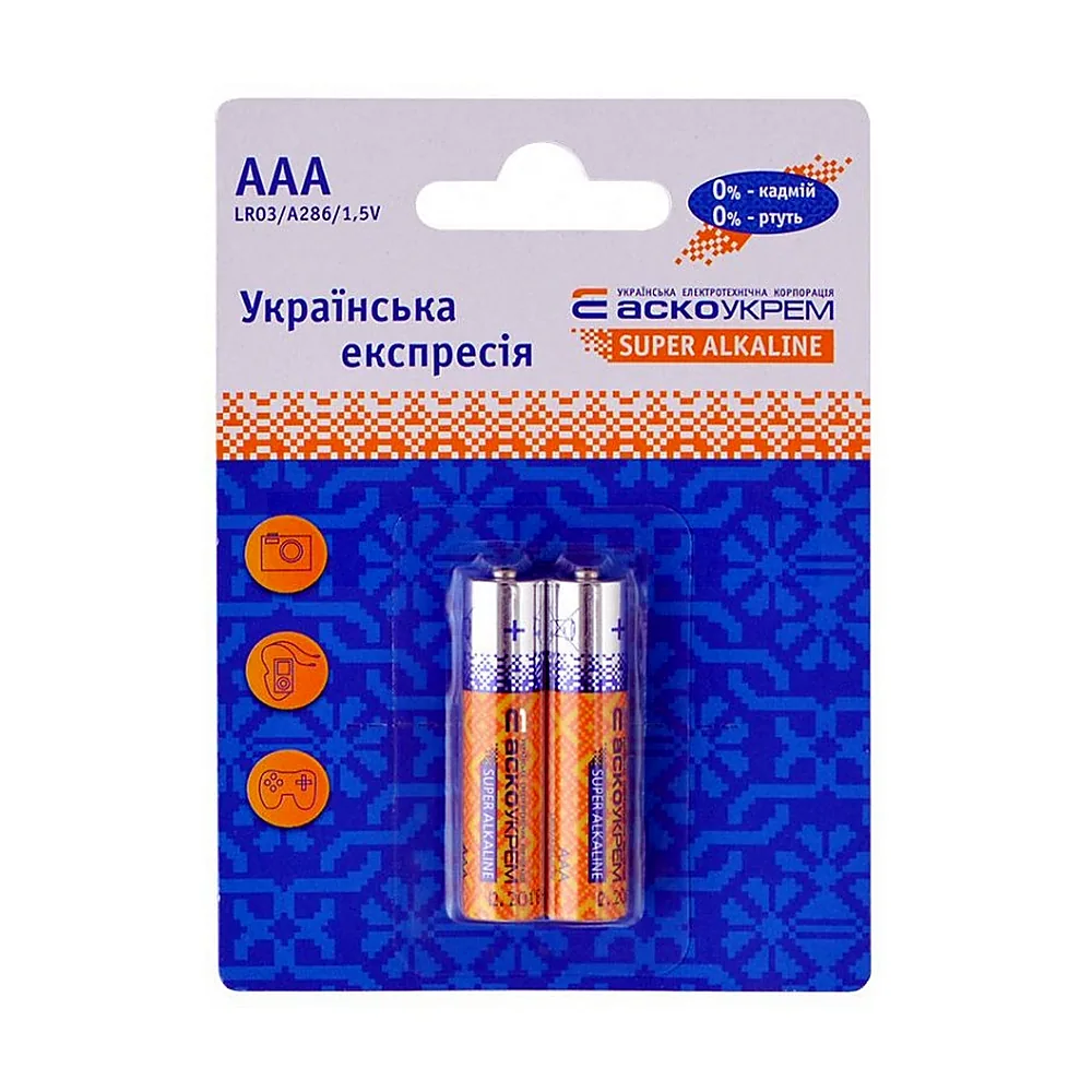 Батарейка лужна AАА.LR03.BL2 (blister 2) Аско.LR03.BL2