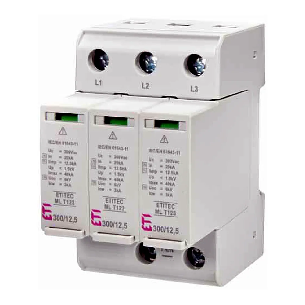 Обмежувач перенапруги ETITEC ML T123 300/12,5 (3+0, 3p, TNC) 2440665