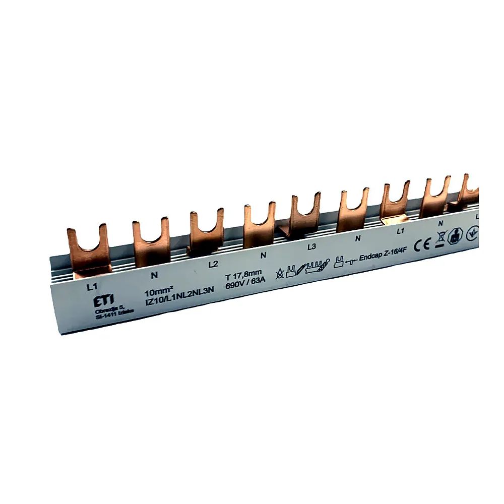 Шина живлення IZ10/L1NL2NL3N/54 (10мм2, 3P+N, 1м, Fork, 54mod.) 2921279