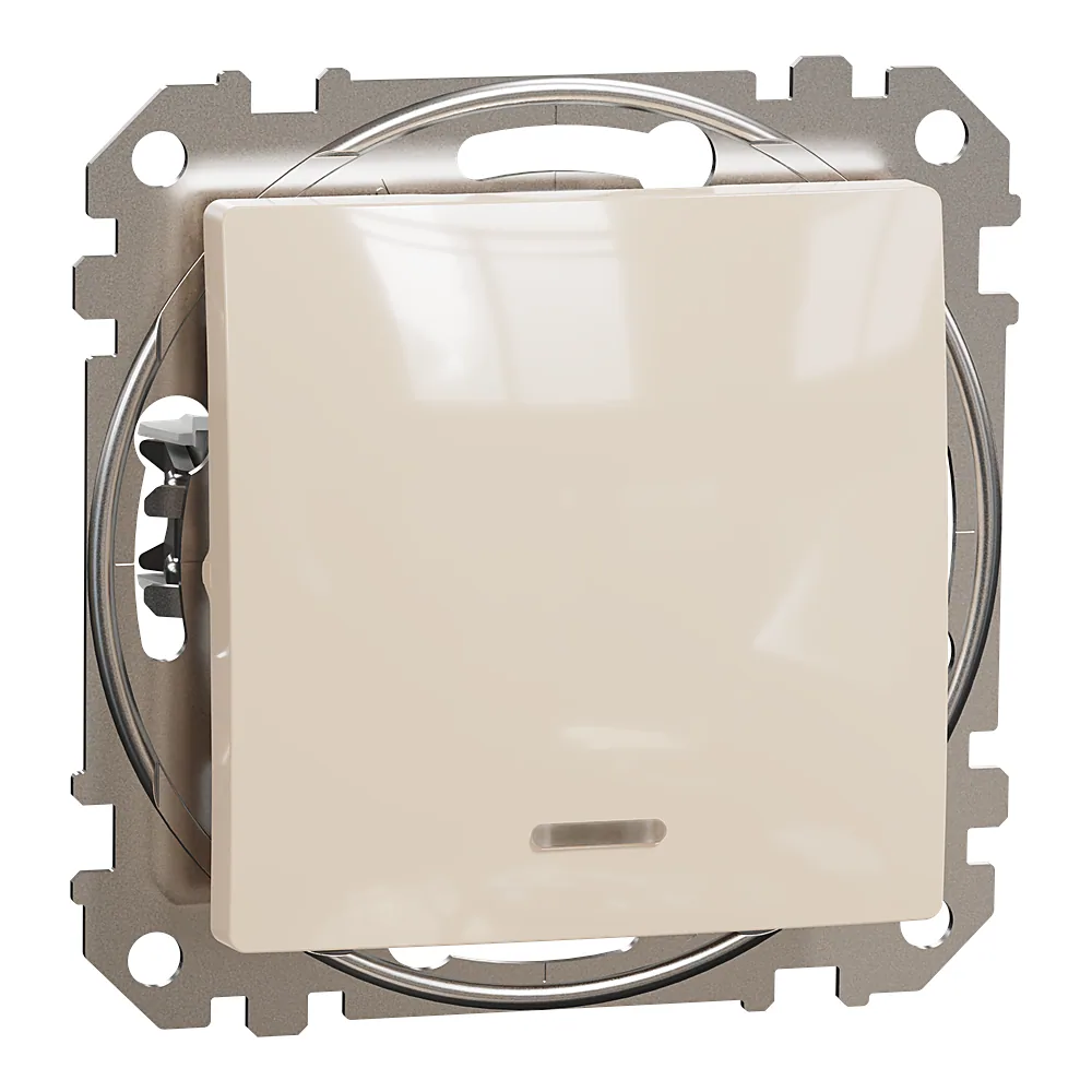 Перемикач з підсвіткою 1-клавішний Sedna Design бежевий Schneider Electric SDD112106L