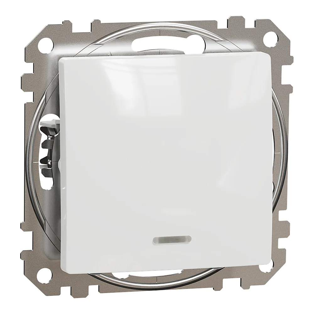 Перемикач з підсвіткою 1-клавішний Sedna Design білий Schneider Electric SDD111106L