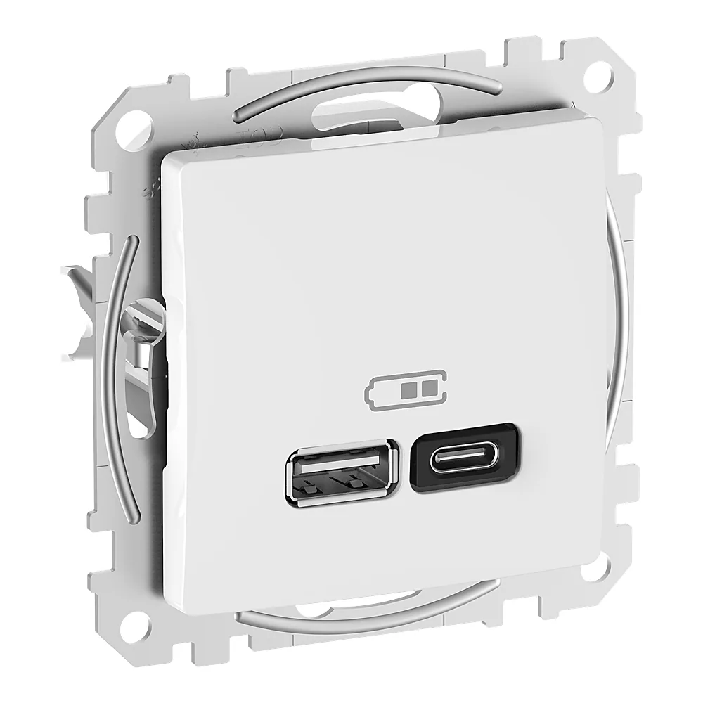 Розетка USB тип A+C 45 Вт Sedna Design біла Schneider Electric SDD111404