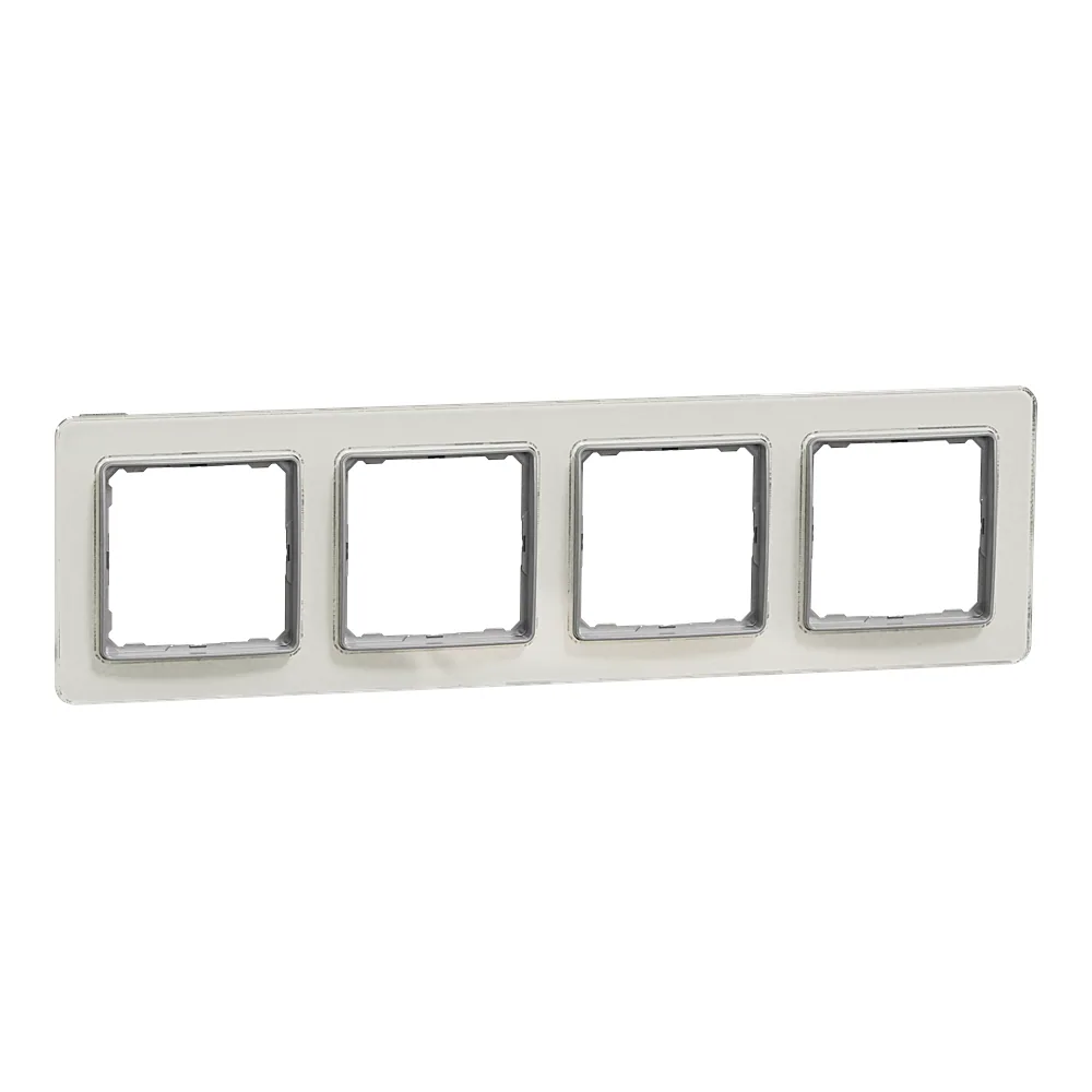 Рамка 4-постова Sedna Elements біле скло Schneider Electric SDD360804