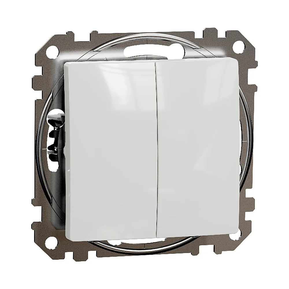 Кнопковий 2-кл вимикач 10A Sedna Design білий SDD111118