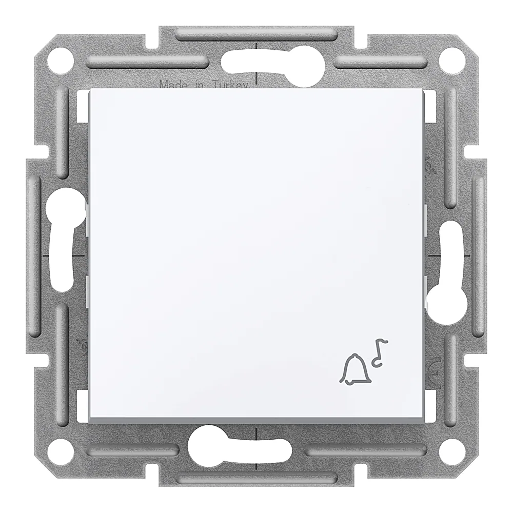 Вимикач 1-клавішний кнопковий Дзвінок білий Asfora без рамки Schneider Electric EPH0870121
