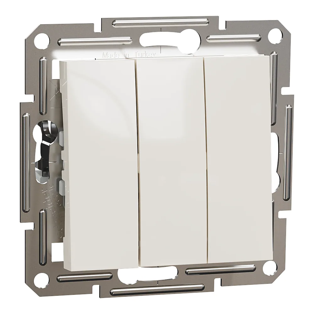 Вимикач 3-клавішний кремовий Asfora без рамки Schneider Electric EPH2170123