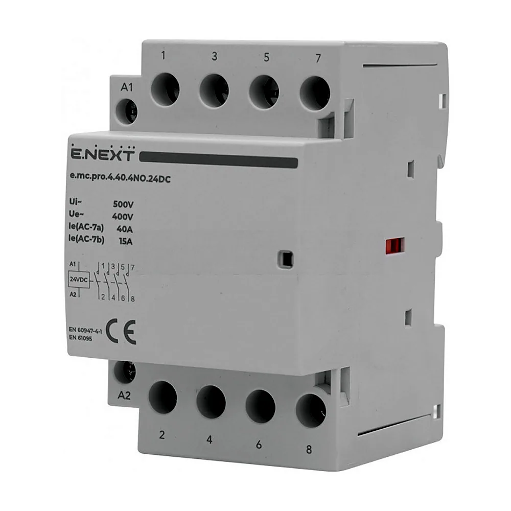 Модульний контактор e.mc.pro.4.40.4NO.24DC, 4р, 40А, 4NO, 24В p005307